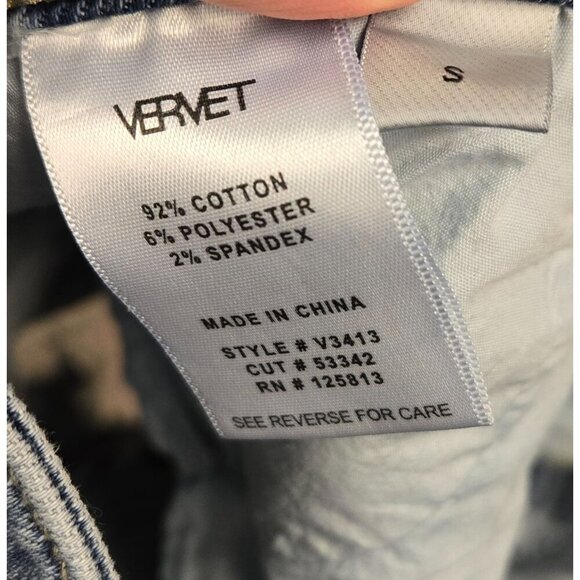 Vervet Women's S Denim Distressed High-Waisted Frayed Hem Cargo Pocket Shorts - Picture 9 of 11